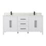 Altair Laurel 72" Free Standing Double Basin Vanity Set with Cabinet and Quartz Vanity Top White