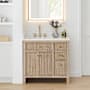 Altair Cerrito 36" Free Standing Single Basin Vanity Set with Cabinet and Engineered Stone Vanity Top Nature Oak