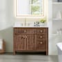 Altair Cerrito 42" Free Standing Single Basin Vanity Set with Cabinet and Engineered Stone Vanity Top Brown Brushed Oak