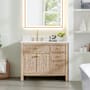 Altair Cerrito 42" Free Standing Single Basin Vanity Set with Cabinet and Engineered Stone Vanity Top Natural Oak
