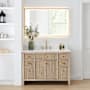 Altair Cerrito 48" Free Standing Single Basin Vanity Set with Cabinet, Engineered Stone Vanity Top, and Framed Mirror Nature Oak