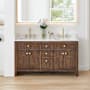Altair Cerrito 60" Free Standing Double Basin Vanity Set with Cabinet and Engineered Stone Vanity Top Brown Oak