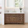 Altair Cerrito 60" Free Standing Single Basin Vanity Set with Cabinet and Engineered Stone Vanity Top Brown Oak