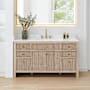 Altair Cerrito 60" Free Standing Single Basin Vanity Set with Cabinet and Engineered Stone Vanity Top Nature Oak