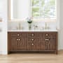 Altair Cerrito 72" Free Standing Double Basin Vanity Set with Cabinet and Engineered Stone Vanity Top Brown Oak