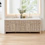 Altair Cerrito 84" Free Standing Double Basin Vanity Set with Cabinet and Engineered Stone Vanity Top Nature Oak