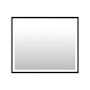 Altair Apollo 36"W x 30"H Rectangular Flat Aluminum Framed Wall Mounted Bathroom Mirror with LED Lighting Matte Black
