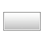Altair Apollo 60"W x 30"H Rectangular Flat Aluminum Framed Wall Mounted Bathroom Mirror with LED Lighting Matte Black