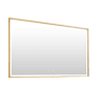 Altair Apollo 84"W x 42"H Rectangular Flat Aluminum Framed Wall Mounted Bathroom Mirror with LED Lighting Brushed Gold