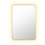 Altair Dazzle 24"W x 36"H Rectangular Flat Aluminum Framed Wall Mounted Bathroom Mirror with LED Lighting Brushed Gold
