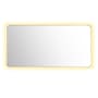 Altair Dazzle 60"W x 30"H Rectangular Flat Aluminum Framed Wall Mounted Bathroom Mirror with LED Lighting Brushed Gold