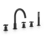 Altair Sorlia Deck Mounted Roman Tub Filler with Diverter - Includes Hand Shower Matte Black
