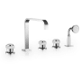 Altair Vikran Deck Mounted Roman Tub Filler with Diverter - Includes Hand Shower Polished Chrome