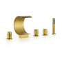 Altair Recea Deck Mounted Roman Tub Filler with Diverter - Includes Hand Shower Brushed Gold