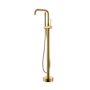 Altair Florin Floor Mounted Tub Filler with Built-In Diverter - Includes Hand Shower Brushed Gold