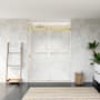 Altair Bolani 76" High x 60" Wide Bypass Frameless Shower Door with Clear Glass Brushed Gold