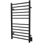 Amba Radiant 23-5/8"W x 41-3/4"H 120 V Plug-In/Hardwired Stainless Steel Towel Warmer with 12 Bars and Mounting Hardware Matte Black