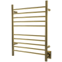 Amba Radiant 23-5/8"W x 31-7/8"H 120 V Plug-In/Hardwired Stainless Steel Towel Warmer with 10 Bars and Concealed Screws Polished Gold