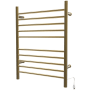 Amba Radiant 23-5/8"W x 31-7/8"H 120 V Plug-In/Hardwired Stainless Steel Towel Warmer with 10 Bars and Concealed Screws Satin Brass