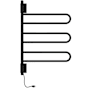 Amba Swivel 24-9/16"W x 34-5/8"H 120 V Hardwired or Plug-In Stainless Steel Towel Warmer with 3 Looped Bars Matte Black