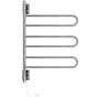 Amba Swivel 24-9/16"W x 34-5/8"H 120 V Hardwired or Plug-In Stainless Steel Towel Warmer with 3 Looped Bars Polished Stainless Steel