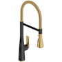 American Standard Aspirations 1.8 GPM Single Hole Pre-Rinse Pull Down Kitchen Faucet Matte Black / Brush Cool Sunrise