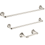 American Standard Delancey 3 Piece Bathroom Package with 24" Towel Bar, 18" Towel Bar, and Toilet Paper Holder Polished Nickel