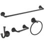 American Standard Delancey 4 Piece Bathroom Package with 24" Towel Bar, Robe Hook, Towel Ring, and Toilet Paper Holder Legacy Bronze
