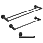 American Standard Studio S 3 Piece Bathroom Package with 24" Double Towel Bar, 18" Towel Bar, and Toilet Paper Holder Matte Black