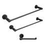 American Standard Studio S 3 Piece Bathroom Package with 24" Towel Bar, 18" Towel Bar, and Toilet Paper Holder Matte Black