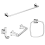 American Standard Townsend 4 Piece Bathroom Package with 24" Towel Bar, Robe Hook, Towel Ring, and Toilet Paper Holder Polished Chrome