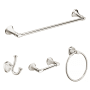 American Standard Estate 4 Piece Bathroom Package with 24" Towel Bar, Robe Hook, Towel Ring, and Toilet Paper Holder Polished Nickel