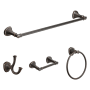 American Standard Estate 4 Piece Bathroom Package with 24" Towel Bar, Robe Hook, Towel Ring, and Toilet Paper Holder Legacy Bronze
