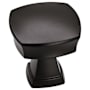 Amerock Stature 1-1/4 Inch Square Cabinet Knob - Pack of 10 Matte Black