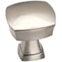 Amerock Stature 1-1/4 Inch Square Cabinet Knob - Pack of 10 Satin Nickel