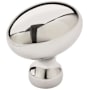 Amerock Vaile 1-3/8 Inch Long Oval Cabinet Knob - Pack of 10 Polished Chrome