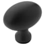 Amerock Vaile 1-3/8 Inch Long Oval Cabinet Knob - Pack of 10 Matte Black