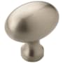 Amerock Vaile 1-3/8 Inch Long Oval Cabinet Knob - Pack of 10 Satin Nickel