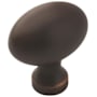 Amerock Vaile 1-3/8 Inch Long Oval Cabinet Knob - Pack of 10 Oil Rubbed Bronze