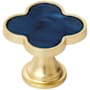 Amerock Accents 1-1/4 Inch Designer Cabinet Knob - Pack of 2 Gold / Navy Blue