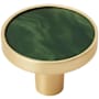 Amerock Accents 1-1/4 Inch Round Cabinet Knob - Pack of 2 Gold / Emerald Green