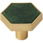 Amerock Accents 1-5/16 Inch Geometric Cabinet Knob - Pack of 2 Gold / Emerald Green