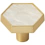 Amerock Accents 1-5/16 Inch Geometric Cabinet Knob - Pack of 2 Gold / Mother of Pearl