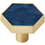 Amerock Accents 1-5/16 Inch Geometric Cabinet Knob - Pack of 2 Gold / Navy Blue