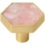 Amerock Accents 1-5/16 Inch Geometric Cabinet Knob - Pack of 2 Gold / Pink