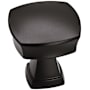Amerock Stature 1-1/4 Inch Square Cabinet Knob Matte Black