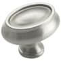 Amerock Manor 1-1/2 Inch Long Oval Cabinet Knob - Package of 10 Satin Nickel