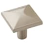 Amerock Extensity 1-1/8 Inch Square Cabinet Knob Satin Nickel