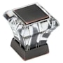 Amerock Abernathy 1-1/16 Inch Square Cabinet Knob Acrylic/Oil Rubbed Bronze