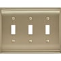 Amerock Candler Triple Switch Outlet Wall Plate Golden Champagne